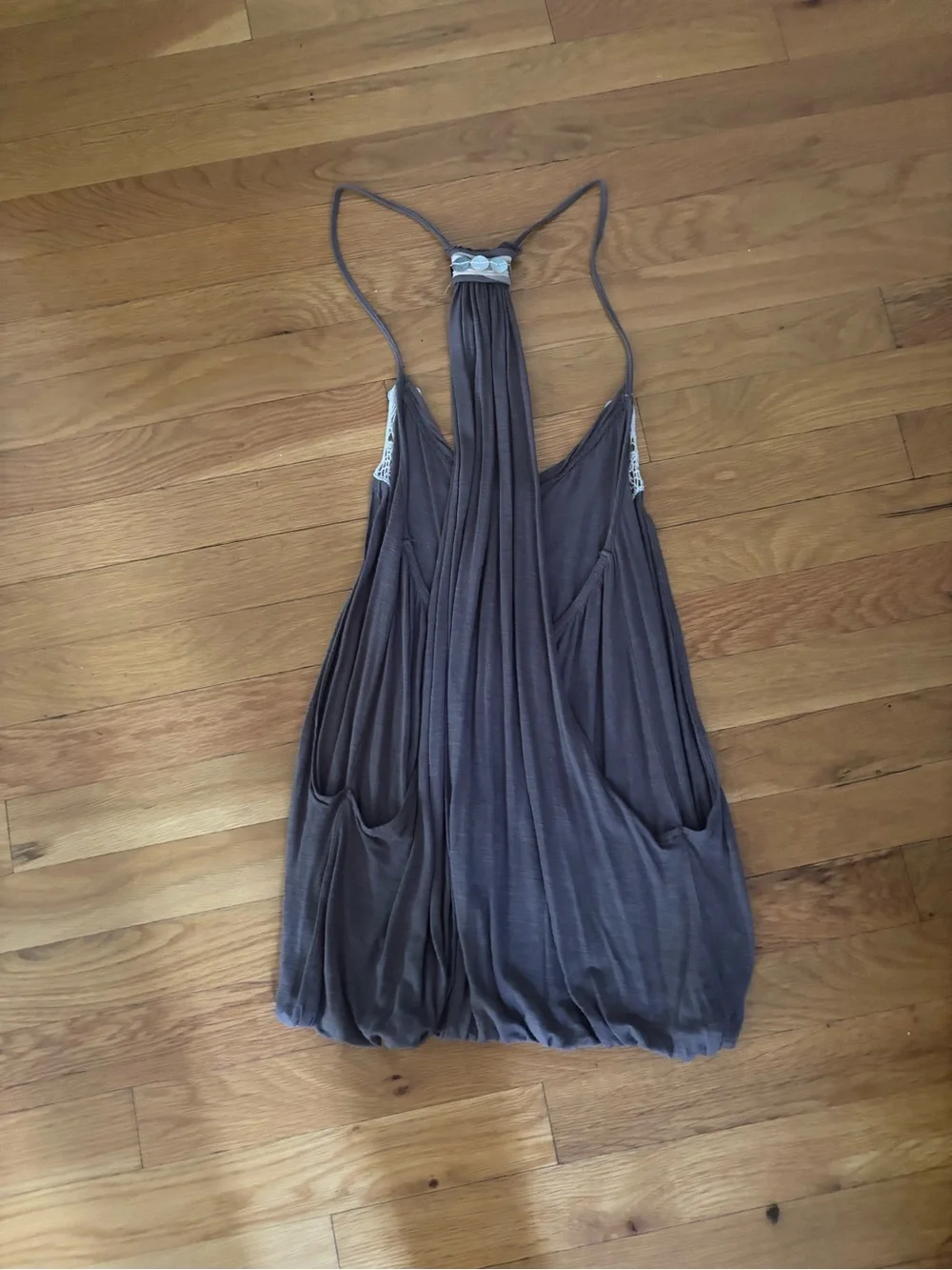 Free People Women's Sleeveless Crochet Yoke Tank Top